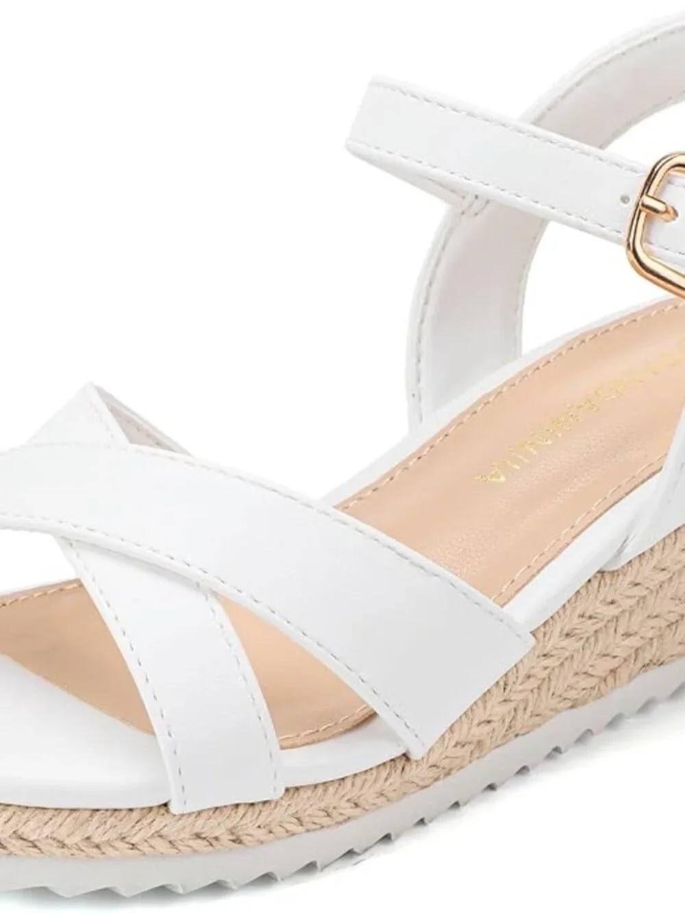 Girls Wedge Platform Sandals | Cross Strap Espadrille Dress Shoes Flower Girl